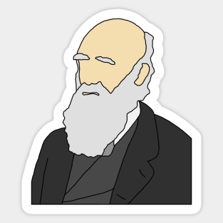 Charles Darwin Illustration Sticker